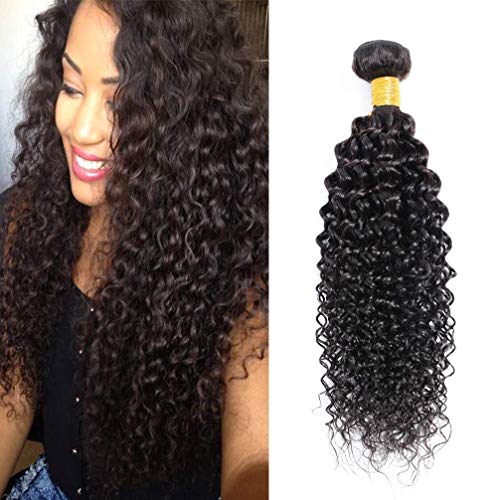 Brazilian Kinky Curly Hair 8A Unprocessed Kinky Curly Human Hair 1 Bundle Virgin Hair Kinky Curly Single Bundle(100g) Natural Color (16")