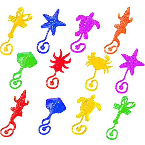 YEAPEAK Manos Pegajos, 24 Piezas Animal Pegajoso, Animales Marinos Pegajoso, Mano Aplaudiendo, Mano Loca Pegajosa, Juguete Pegajoso Elástico, Para Favores De Fiesta, Animales Marinos