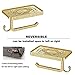 ThinkTop Antique Carving Toilet Roll Paper Holder with Phone Shelf Wall Mounted Bathroom Paper Rack and Hook-Gold