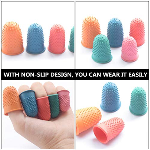 STOBOK Dedo De Silicone Protetores de Dedo Pontas Do Dedo de Borracha Pads Grips Dedo Mangas Dedo De