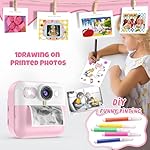 Instant Print Camera for Kids, Christmas Birthday Gifts for Girls Age 3-10, Toddler Toy for 3 4 5 6 7 8 9 10 Year Old Girls with 3 Roller Photo Paper (Pink) - Image 4