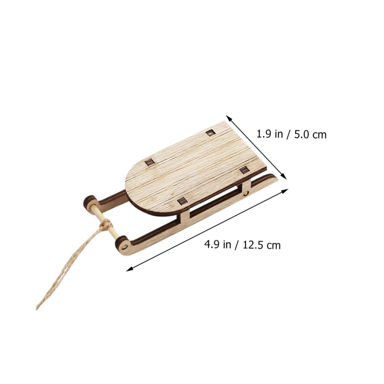 Cabilock 10Pcs Christmas Sleigh Miniature Wooden Sleighs Model Mini Sled Ornament DIY Crafts Tabletop Wood Sleighs Christmas Tree Hanging Decoration - Image 3