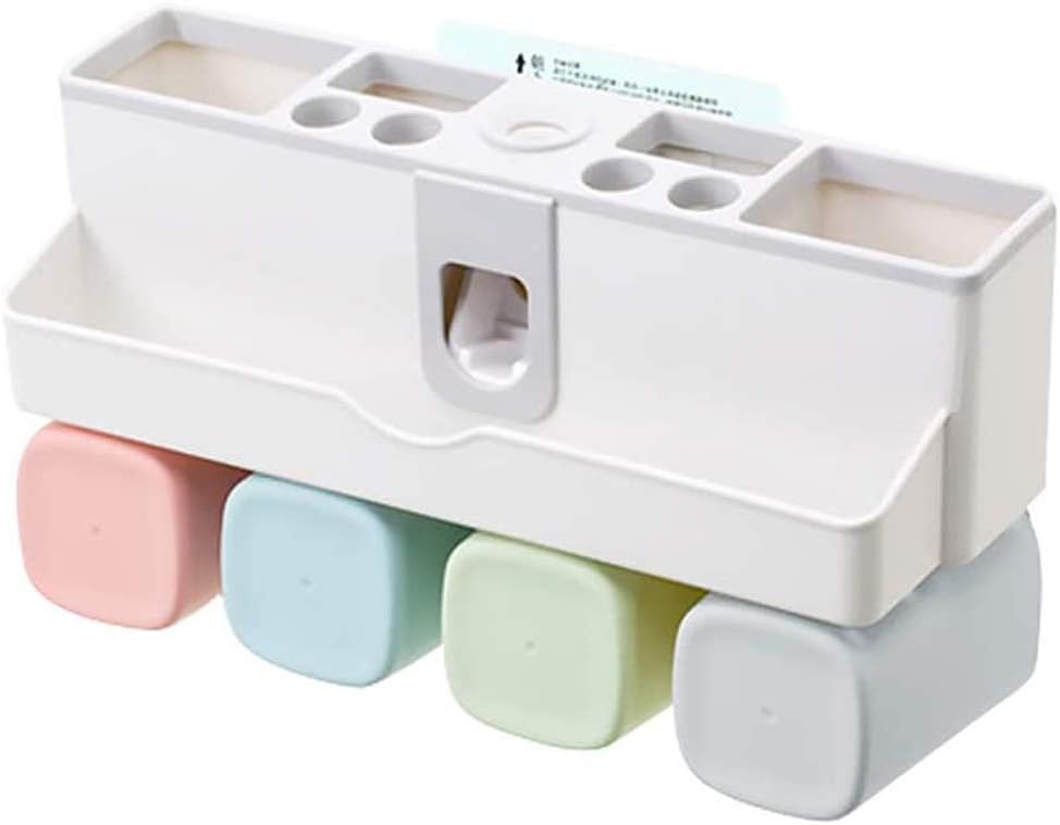 Bathroom Wall Mounted Toothbrush Cup Holders, Punch Free Brushing Cups, Suction Suits, Toothbrushes