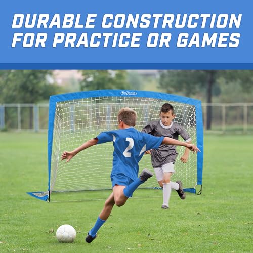 Image of GoSports Portable Soccer Goals for Kids - 13 Color Options - Choose 4 x 3 ft or 6 x 4 ft - Team Tone Pop Up Nets for Backyard
