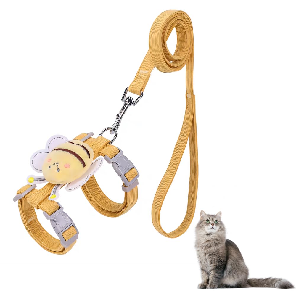 Cat Harness & Leash Set, Rabbit Harness with 3.9Ft Leash for Outdoor Walk