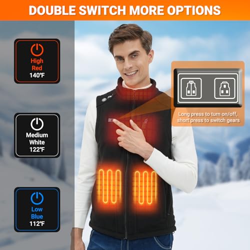 Telguua Fleece Heated Vests for Men, Men's Heated Vest with Battery Pack Included, Fleece Lightweight Warm Electric Vest for Men3