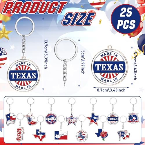 Image of Sureio 25 Pcs USA Souvenir Keychain Gifts Bulk Men California Los Angeles Texas Florida Chicago Silver Metal American Keyring