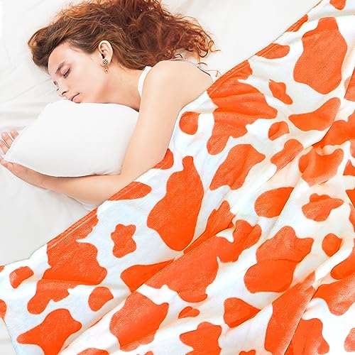 HSEEC Orange Throw Blankets Fleece Soft Blankets & Throws Super Soft Plush Blanket Twin Size