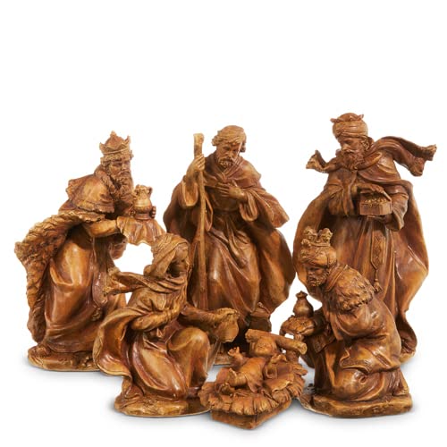RAZ Imports2023 Holiday House 8.25" Matte Bronze Nativity, Set of 6
