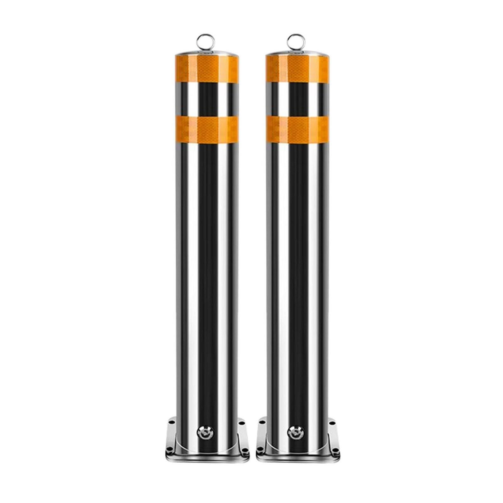YNBSHGAA Parking Bollards 2-Pack Removable Safety Posts, High-Visibility Traffic Barrier for Driveways and Parking Lots,75x7.6cm/29.5x3in