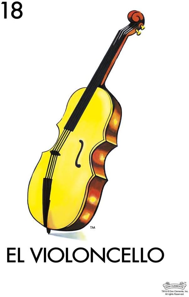 Laminated 18 El Violoncello Cello Loteria Card Mexican Bingo Lottery Poster Dry Erase Wall Art 24x36