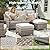 Buenhomino Outdoor Patio Furniture Set-6 Piece High Back Outdoor Furniture Set Sectional Sofa with Wicker Swivel Rocker Patio Chairs,Thick Cushions Ottomans for Porch Balcony Patio Deck Grey/Beige