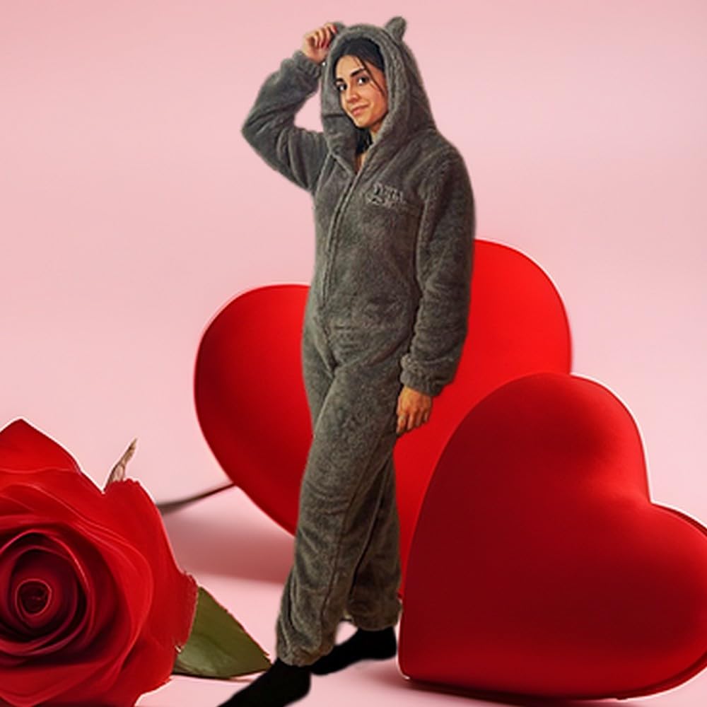 Pyjama Combinaison Polaire Femme Pilou Pilou Grenouillère Cosplay Onesie Animaux Deguisement Costume