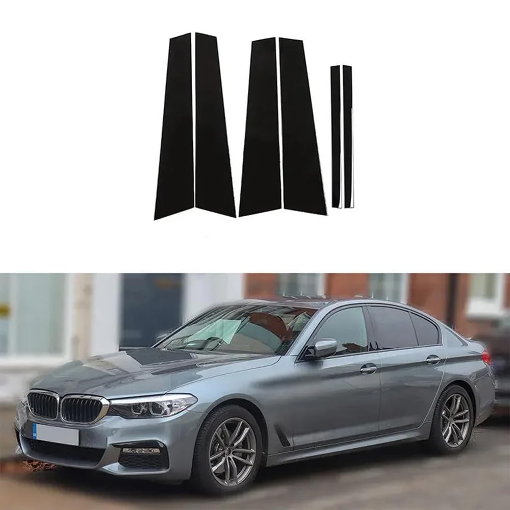 Garnitures Montants De Portière Noir Brillant Pour BMW Série 5 G30 G31 (2017-2023) - 6 Pièces En ABS - Protection Et Look Sportif - Facile à Coller
