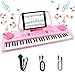 Innedu Clavier de Piano, Brighten Teaching 61 Touches de Piano Electronique, Piano Numérique avec Pupitre, Microphone, Fonction D'enregistrement et de Lecture, Jouet de Musique Piano pour Enfants