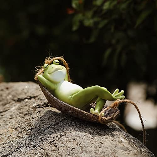 Gihaoom Cute Hanging Hammock Fairy Animal Frog Statue Home Garden Decor Gardening Sculpture Figurine Gifts Decorations Ornaments For Garden Yard Indoor Outdoor #TOP5