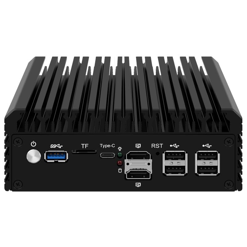 Image of 6 Ports Firewall Micro Appliance /Mini PC, 12th Gen Alder Lake N200 Quad Core Firewall Mini PC with 6x2.5G i226-V LAN DDR5 RAM, Support AES-NI VPN OPNsense, Barebone