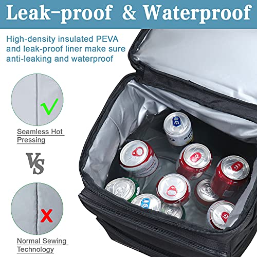 Insulated Cooler Backpack Leakproof Backpack Cooler 45 Can Large Soft Cooler Bag To Picnic Travel For Men Women (Black) #TOP2