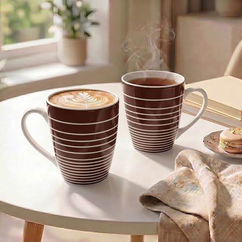 Image of UPC Premium Bone China Coffee Mug Set of 2 | Elegant Ceramic Tea & Coffee Cups for Home, Office & Cafe | Lightweight, Durable, Microwave & Dishwasher Safe Mug Set | Luxury Drinkware Collection