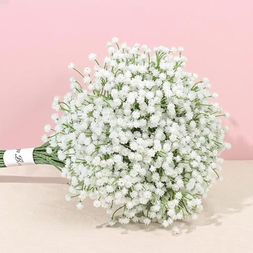 6 Pcs Artificial Flowers, Faux Flowers Real Touch Gypsophila Artificial Flowers Fake Flowers Babys Breath Bouquets for Wedding, Party, Diy Floral Arrangements, Home Decoration, Table Centerpieces