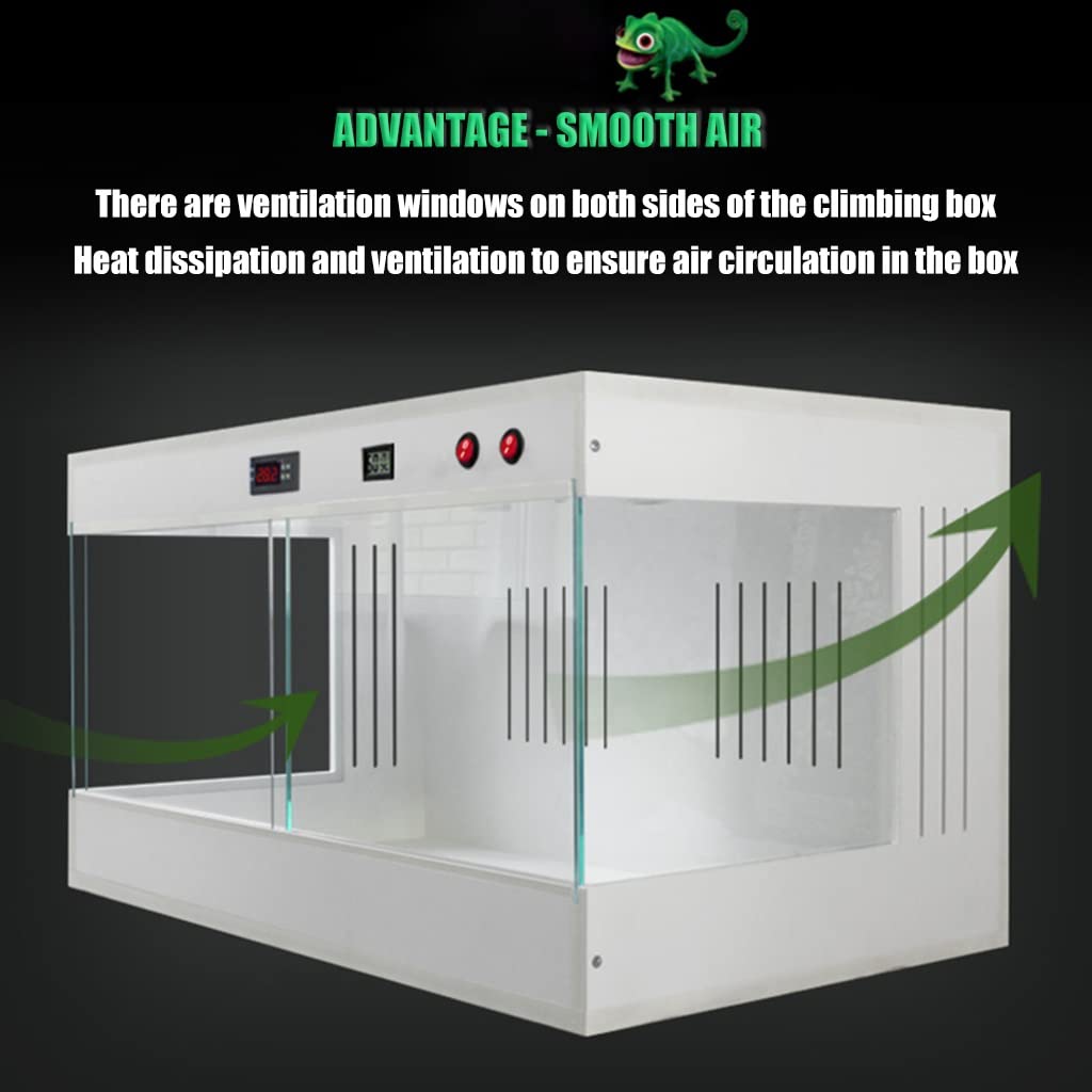 Vetro panoramico in PVC Mantieni caldo Serbatoio per rettili Terrario in vetro Lucertola Geco Tartaruga Pitone Habitat Grande mangiatoia per animali domestici (Bianco 120x60x60 cm)