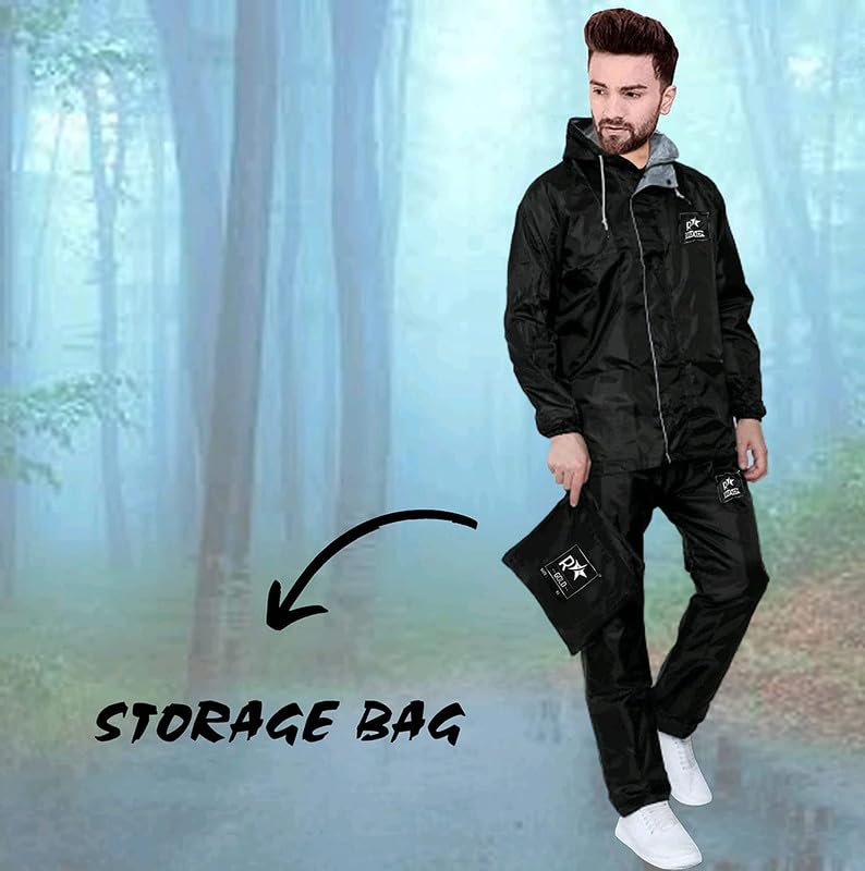 Image of Premium Brand Rain Coat for Men's & Women(Rain Coat for Men Waterproof for Bike Raincoat for Men with Hood. Set of Top and Bottom. Classic Series