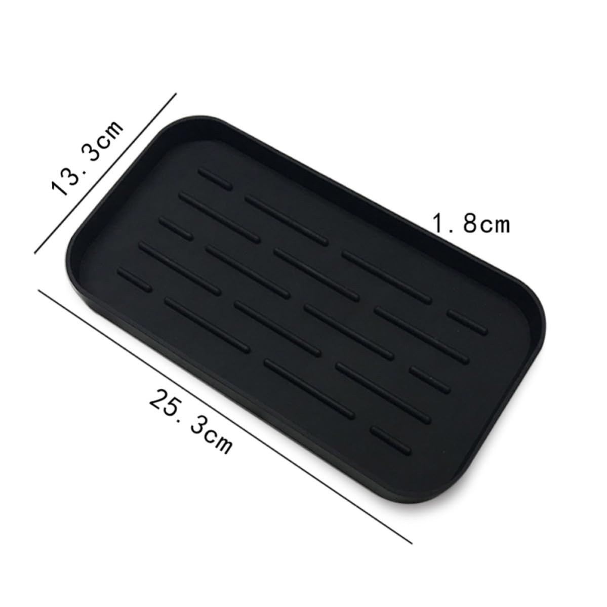 TOYANDONA Tappetino Scolapiatti Cucina in Silicone Nero, Scolapiatti | Piano e Bar, Circolazione D’aria, Portatile, Scanalature Profonde per Asciugatura Ordinata