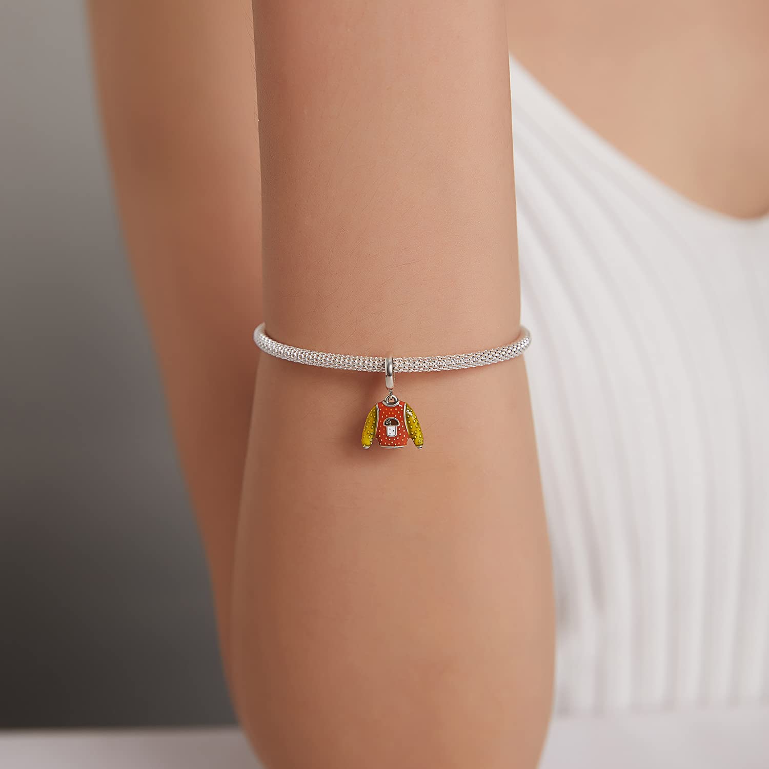 Świąteczny zimowy sweter zawieszka Charm DIY ozdoby świąteczne na boże narodzenie urok ozdoby biżuteria bransoletka tworzenie ubrań