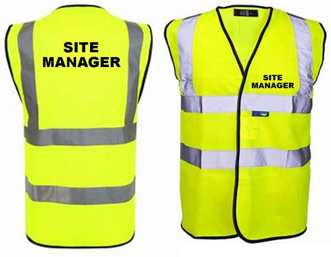 Smb Novelties Yellow Site Manager Hi Vis Vest (Large)