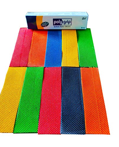 CE Rhino Rubber Cricket Bat Toe Guard with Pasting Glue - Assorted Colours, Full Size (Pack of 10)