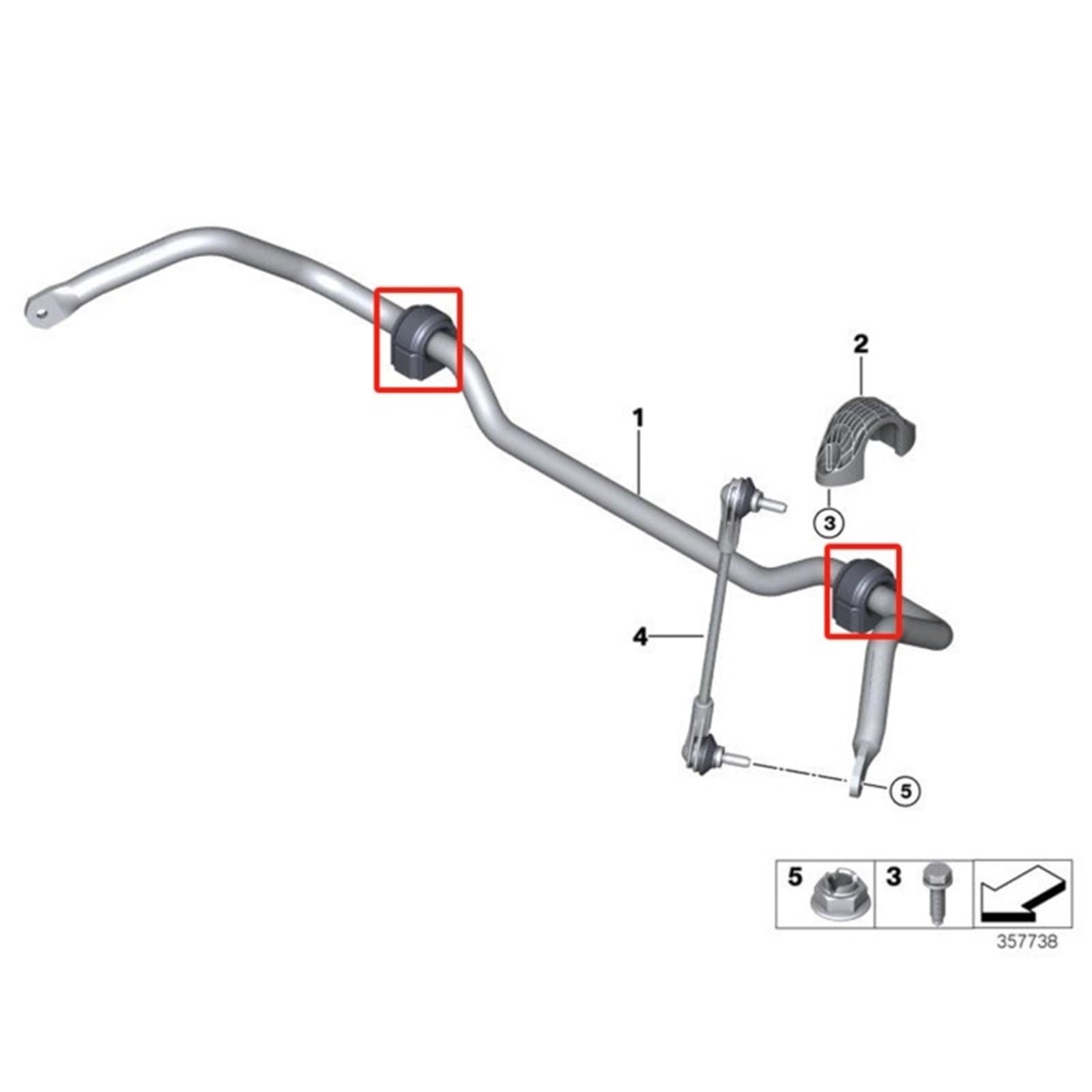 Suspension stabilisateur Douille de barre stabilisatrice avant, 2 pièces, pour BMW F45 F46 X1 F48, Clubman F54 31306853912 31356788710