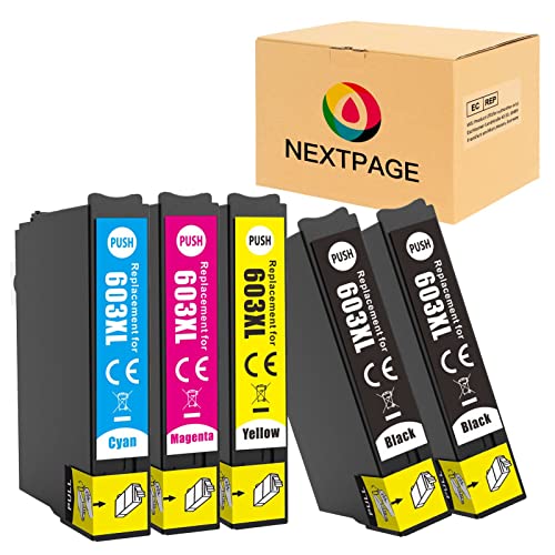 NEXTPAGE 603XL Patronen Ersatz für Epson 603 XL Multipack Druckerpatronen für Epson Expression Home XP-2100 XP-2105 XP-3100 XP-3105 XP-4100 XP-4105 Workforce WF-2810 WF-2830 WF-2835 WF-2850 (5 Pack) Cover
