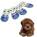 Xinhuaya Pet Dog Anti-slip Indoor Knit Weave Sock Skid Bottom 4Pcs Blue S