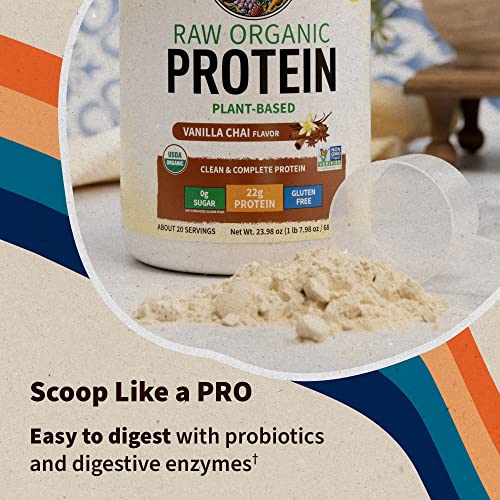 Garden of Life Organic Vegan Protein Powder, Plant Based & BCAAs, Organic Protein Powder with Probiotics & Enzymes, Non-GMO, Gluten-Free Lactose Free, Vanilla Chai, 1.2 LB - image 7