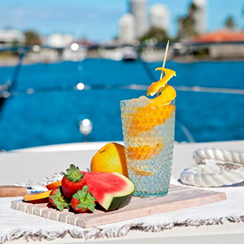 Bellaforte - Shatterproof Tritan Plastic Tall Tumbler Teal - 19Oz, Set Of 4, Laguna Beach Drinking Glasses - Dishwasher Safe Tumblers - Unbreakable Drinkware For Indoor And Outdoor Use, Bpa Free #TOP3