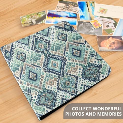 Álbum de fotos Scrapbook álbum de diseño Ikat autoadhesivo con encuadernación de 3 anillos, 40 páginas, 8x10 para recuerdos miniatura 5
