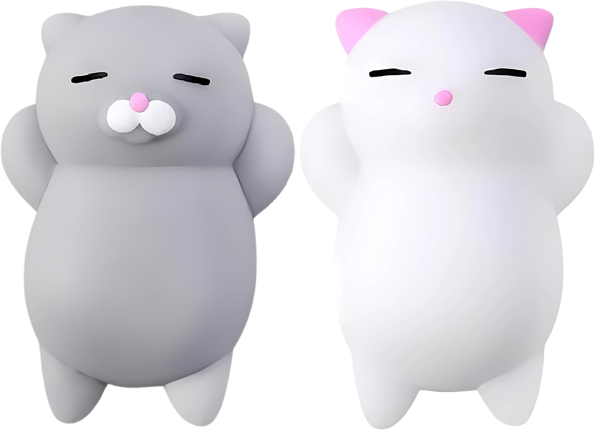 Squishy Cat Set - 2" Soft Silicone Kawaii Kitties, Top Stress Relief Toy 2026, Unique Kids & Adults Egg Filler Gift Idea, Best Teenage Girl, Teen Boy & Tween Easter Basket Stuffers Present