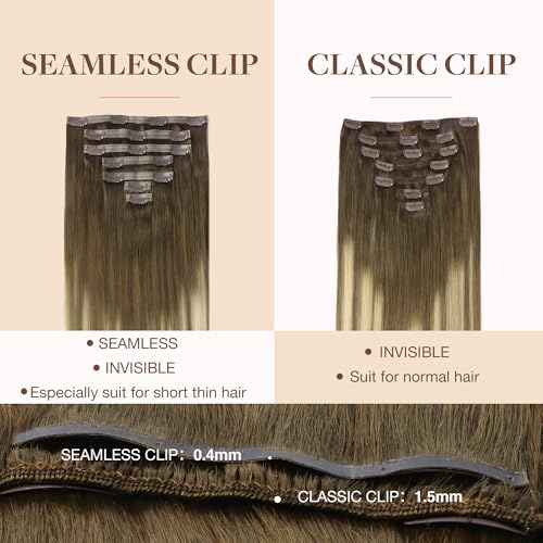image for GOO GOO Clip in Hair Extensions Real Human Hair, Remy Human Hair Exten