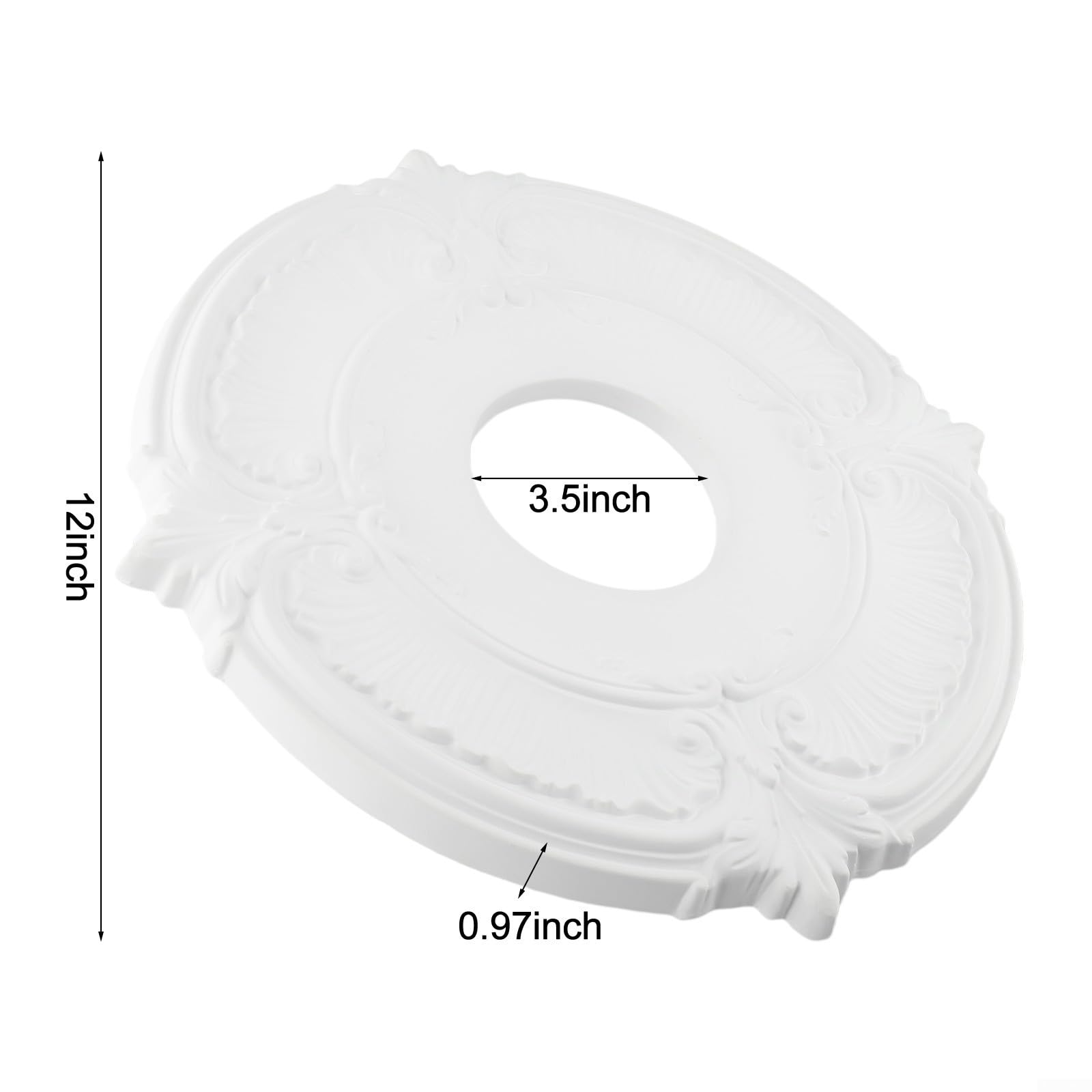 Deckenventilator-Medaillon, 30,5 cm, rund, PU-Schnitzerei, Deckenventilator-Medaillon, Heimbeleuchtung, Deckenmedaillons für Heimdekoration