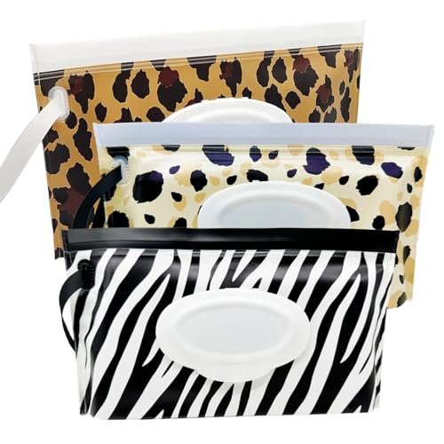 3er-Pack Baby Feuchttücher-Spender, Portabler Auffüllbarer Feuchttücher-Halter Baby Feuchttücher-Behälter Reise-Feuchttücher-Fall Wiederverwendbare Nass-Feuchttücher-Tasche