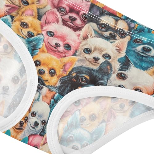 Girls Underwear Soft Cotton Colorful Dogs Kids Panties in Sizes 2/3t, 4t, 5t, 6 and 84
