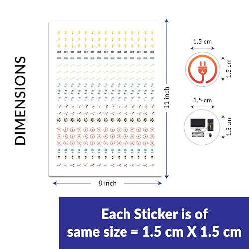 Image of Trueflair Stickers for Switch Board for Home Wall Switches, Contain All Common Switch Stickers (Colorful)