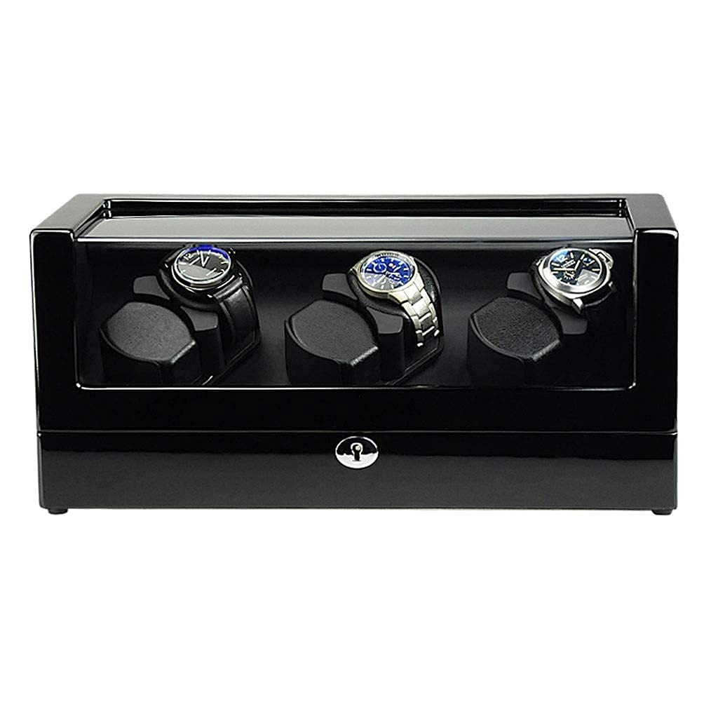 OLSKFUH Piano Paint Automatic Watch Winder Box 5 Roating Mode Watch Display Storage Box Mute Motor Transparent Window Contains Watch Pillow,