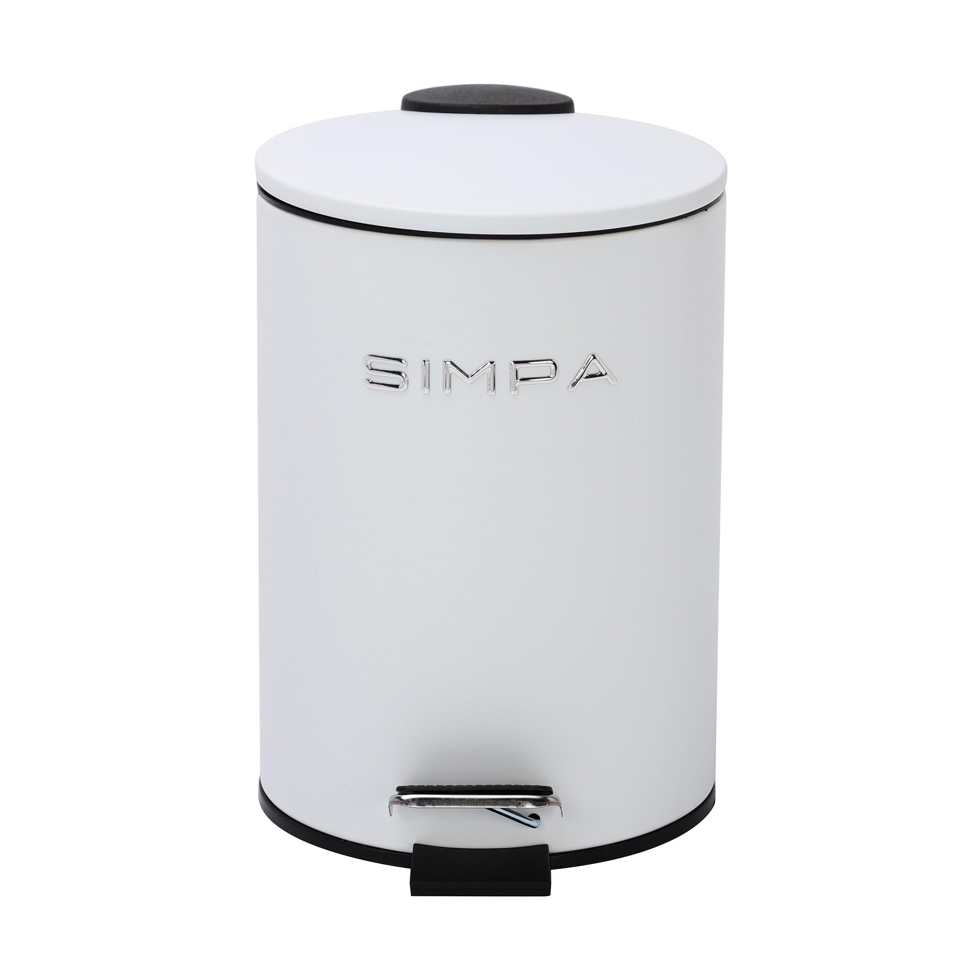 simpa 3L 3 Litre Matt White Slim Soft-Closing Pedal Dustbin. — image 1