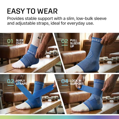 Image of Modvel Foot & Ankle Brace Socks with Adjustable Support Strap - Compression Sleeve for Sprained Ankle, Plantar Fasciitis Relief Tendonitis & Arthritis, Stabilizing Foot & Ankle Support for Women & Men