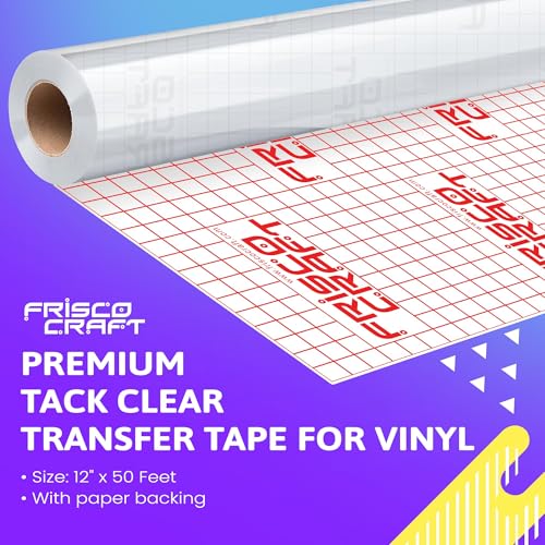 Image of Frisco Craft Premium Tack Clear Transfer Tape for Vinyl 12 inch x 50 ft