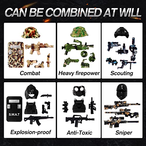 Zylegen Ww2 Weapons Pack Building Block Toys,Military Toy Mercenary Soldiers Figures Army Swat Team Guns Set Battle Eod Toy Playset,Compatible With Mini Figure Brick Toy For Boys 5-12(166Pcs) #TOP5