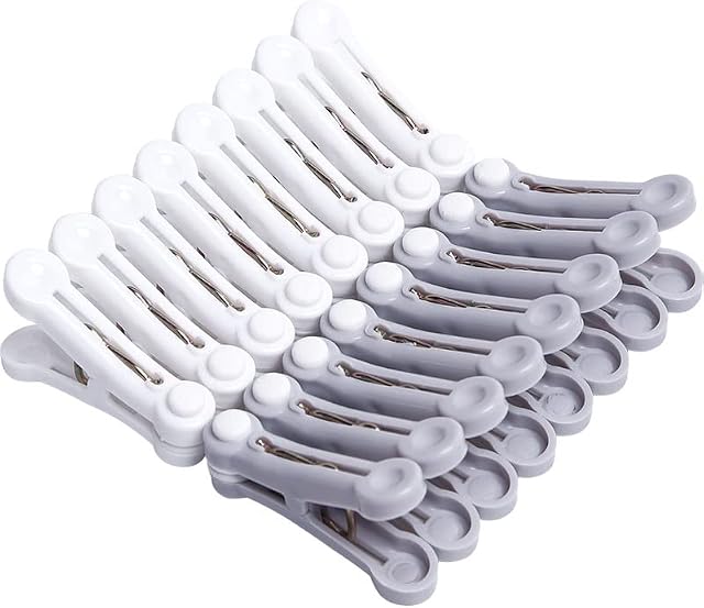 16 Pcs Laundry Pegs for Washing Line, Multi-function Non Slip Clothes Line Pegs with Durable Spring, Strong Grip, Clothes Line Pegs for Kitchen, Home, Office, Garden