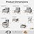ovios 8 Pieces Patio Furniture Set Outdoor Sectional Sofa Couch with Rocking Swivel Chairs Deep Seat Chaise Comfy Cushions, Modern Modular Wicker Rattan Conversation Set, Dark Grey