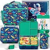 Fimibuke Bento Lunch Box for Kids - Toddler Snack Bento Box Container with 3 Compartments, Stainless Steel Water Bottle, Insulated Lunch Bag, Ice Pack Set for Ages 3-12 Girl Boy Daycare Back to School